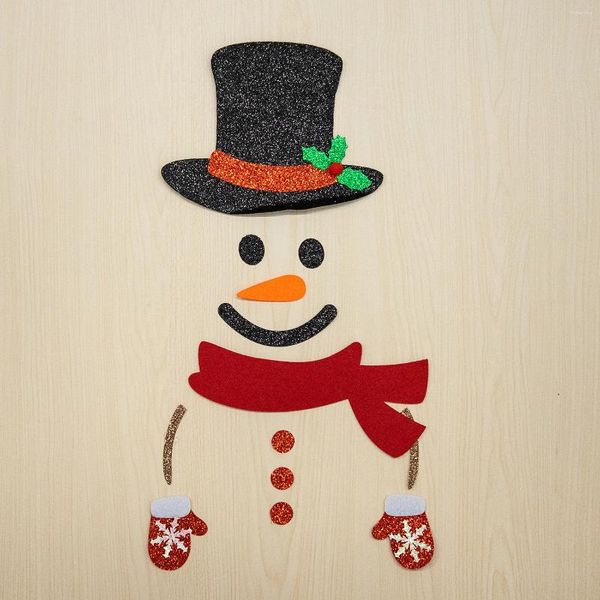 Вечеринка украшения рождественская дверь наклейки с снеговиком Санта -Клаус лось наклейки наклейки на стикеры для дома счастливой год 2024 декор