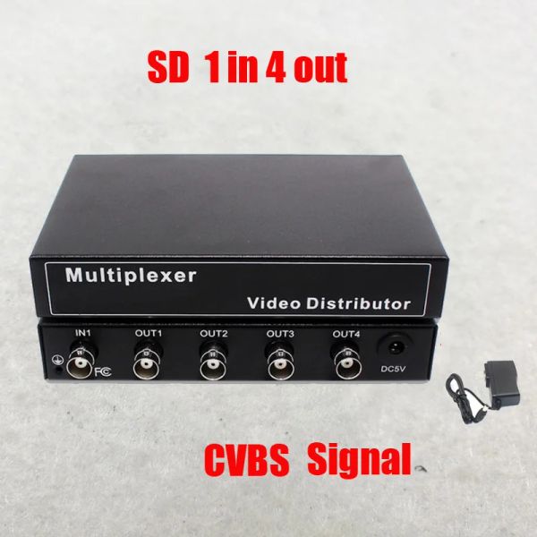 System kostenloser Versand 1 in 4 Out Composite BNC Connector Video Distributor Amplifier 14ch Splitter für CCTV -Überwachungskamera