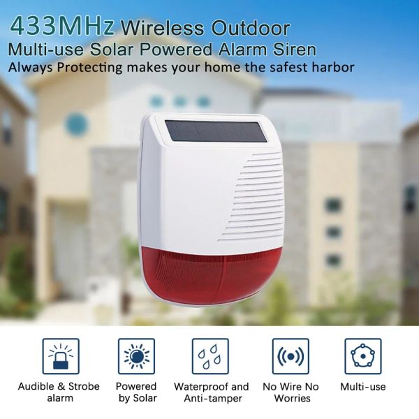 Seren tuya smart wifi detector de movimento infravermelho solar externo pir wireless sirene sirene detector alarme de som à prova d'água controle remoto