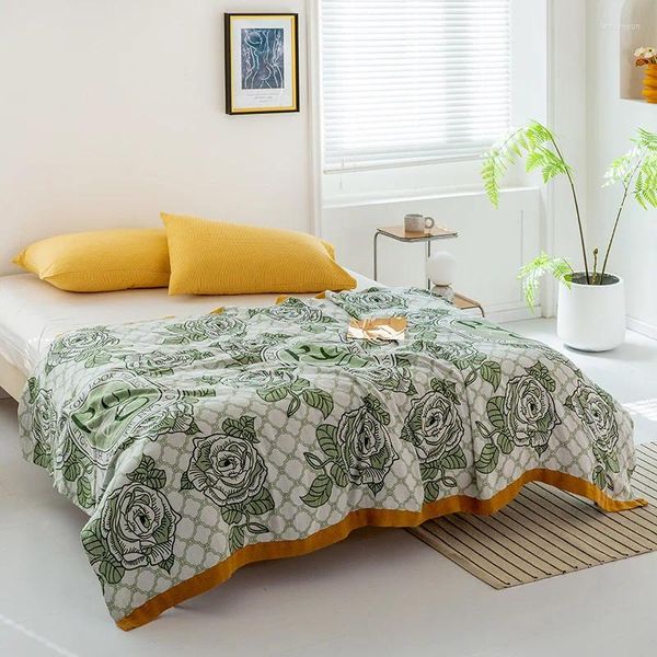 Decken Boho und wirft Bambus -Baumwolltuch -Quilt -Büro -Nickerchen einzelner Klimaanlagen Decke Soft Multifunktionalbettentscheidung