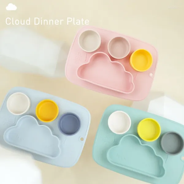 Flatware Setwars Baby Safe Silicone Plate Dining Plate Solid Future Cartoon Crianças PRAIXAS SUCTION GODDLE TREINAMENTO TABELA CRIANÇAS BPA Feeding grátis