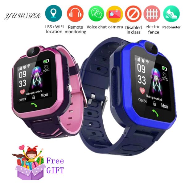 Orologi Waterproof Children Tracker Smart Watchs LBS Location Monitoraggio remoto Supporto per ascolto Tracciamento BABY SIM Phone Clock E18