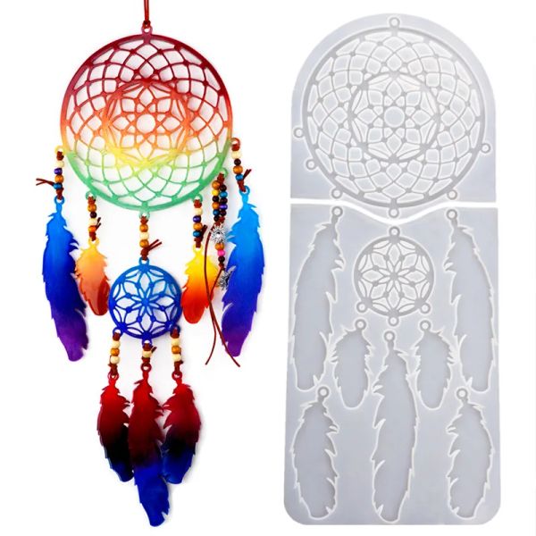 Werkzeuge DIY Epoxidharz Kristall Dream Catcher Wanddekoration Silikonform Schmuck Schmuckzubehör Accessoires