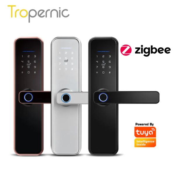 Замок Tuya Zigbee Door Locks Biometric Finger -Отпечатки Locker Hotel Airbnb Smart Entry Home Harder разблокировать цифровой интеллектуальный блокировка x5