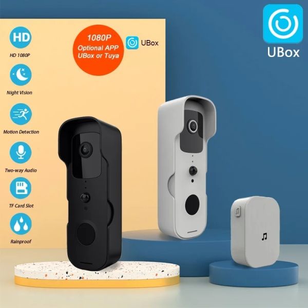 CAMERAS V30 UBOX Smart Wireless WireBell Wi -Fi Video Intercom Digital Security Door Bell Câmera de porteiro eletrônico