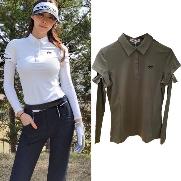 Guanti camicie da golf Ladies Fashion Polo Shirt Ice Ice Silk Sleeve Elastic Touch Touch Summer/Spring Outdoor Sports Golf Top