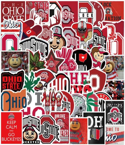 Neue sexy 50pcs Ohio State University Graffiti Aufkleber Autoaufkleber Laptop Gitarrenkoffer wasserdichte DIY Classic Kids Toy Sticker5637082