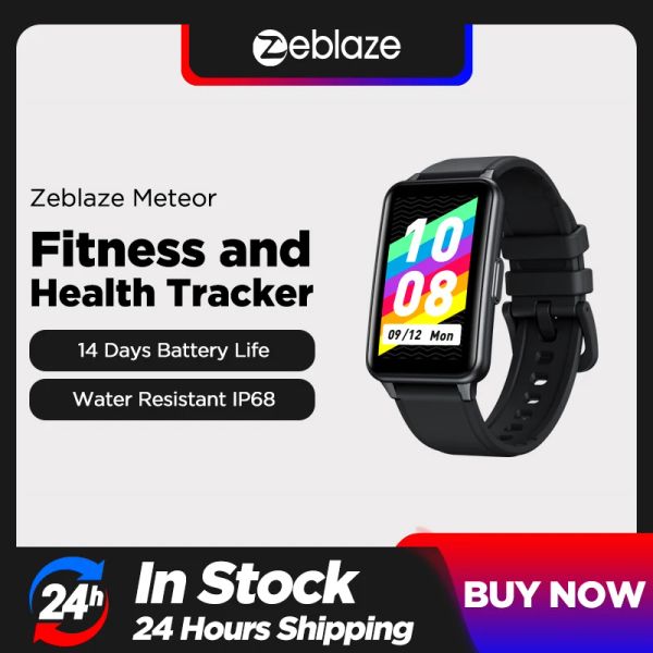 Bileklikler Yeni Zeblaze Meteor Fitness ve Wellness Tracker SPO2 kalp atış hızı ve daha fazla 14 günlük pil IP68 su geçirmez olan büyük renkli ekran