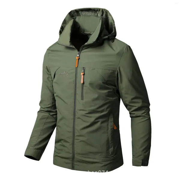 Jackets masculinos 2024 Jaqueta de outono da primavera 7xl fino e respirável casaco de caminhada ao ar livre à prova de vento destacável com capuz destacável