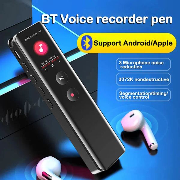 Gravador 1664G CHAMADA DE VOZ BLUETOOTH REGORDADOR COM IPS SLACH SLIET RUÍDO INTELIGENTE RUND REDIMENTO MP3 Player 3072kbps