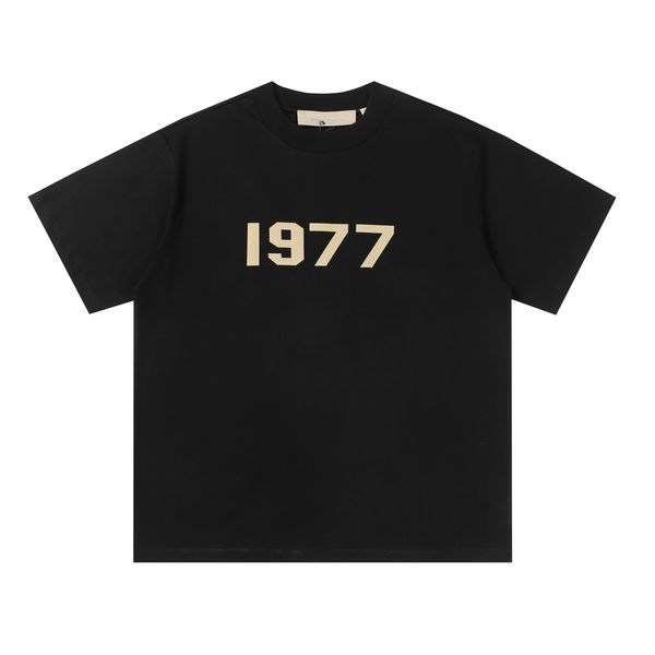 Designer Tshirts Esse Mens Thirt FG Tees 1977 Fashion Simplesolid Black Letter Coppia Top White Shirt White Casual Wash Women Essen Shirts Tials Tshirt ZB