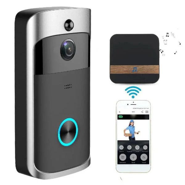 Camera da campanello video Smart Ringell Randell Camera WiFi Wireless Door Bell Camera con Monitor Video Intercom CHIME PORTA PER SICUREZZA DA CASA