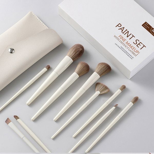 10 pcs Make -up -Pinsel -Set Weiches Haar Lidschattenbürsten Fix