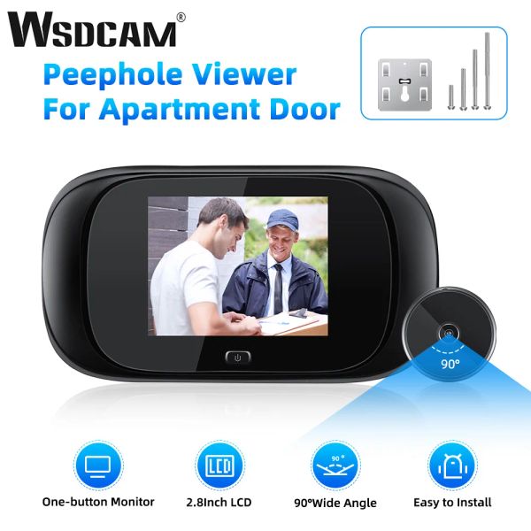 Campanelli WSDCAM da 2,8 pollici display LCD Digital Scantiere per campanelli per campanelli per pehofole a 90 ° Assola larga Eye Monitor Eye Monitor Camera di sicurezza Home Sicurezza Camera