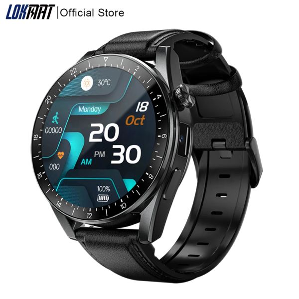 Relógios Lokmat Appllp 9 Android Smart Watch 1,43 polegada Touch completo Touch Smartwatches Men 4G WiFi GPS Relógio Phone Phone Tracker