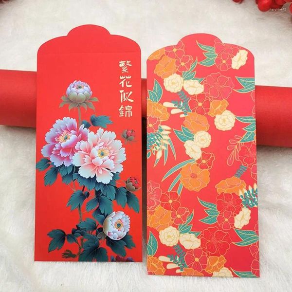 Gift Wrap Spring Festival Red Envelopes Desejos de desenhos animados Bolsa de bênção tradicional de bolso de bolso de flores Lucky Supplies