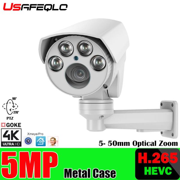 Камеры 5,0 Мп/8MP POE 10X PTZ IP -камера H.265 ++ Внешний водонепроницаемый 5,055 мм оптическая камера Zoom IR 80M P2P CCTV Security Metal Camera
