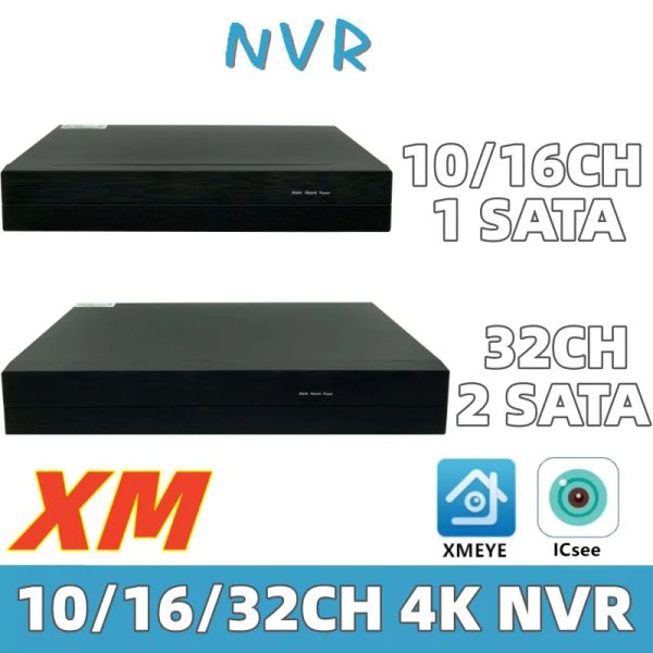 Gravador 10/16/32ch*4K H.265/H.264 REGORDENTE DIGITAL REGORDADOR DVR NVR IP Câmera máxima 12t Onvif Xmeye VMS ICSEE Detecção de movimento da face p2p