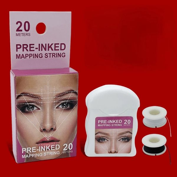 2024 Neueste 20 Meter weiße Microblading Mapping-Zeichenfolge vorgegebrachte Augenbrauenmarker-Faden Tattoo Brows Point Mark Line Beauty Tool sicher hier