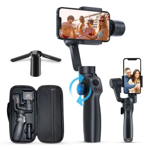 Monopods Funsnap 3axis Handheld Gimbal Çağrı Telefon Stabilizatör İPhone Tripod Gimbal Akıllı Telefon Video Kayıt Vs Baseus