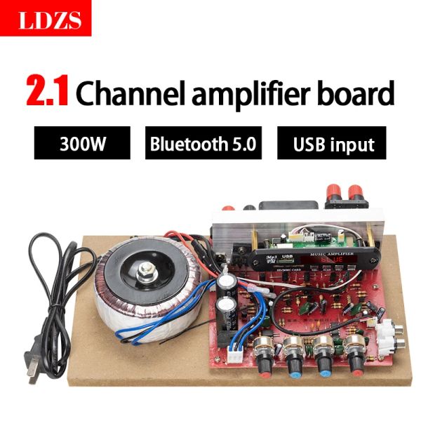 Amplificatore LDZS 1000W Amplificatori di potenza domestica 2.1 Canale Bluetooth 5.0 Aund Surround FM USB Remote Control Mini Hifi Digital Amplifier Stere Stere