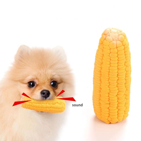 Brinquedos de animais de estimação Squeak LaTex Corn Shap Puppy Dogs Supplies Toy Training Tocando cachorro mastigando para Small 240328