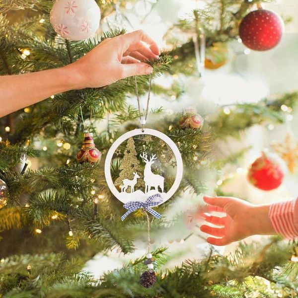 Рождественские украшения подвесные картовые орнамент освещенные береза