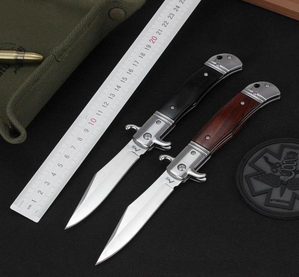 2Models 9 polegadas Máfia italiana faca de faca única Ação de ação tática automática 440c Blade Autoddefense EDC Hunting Pocket Kn4572791