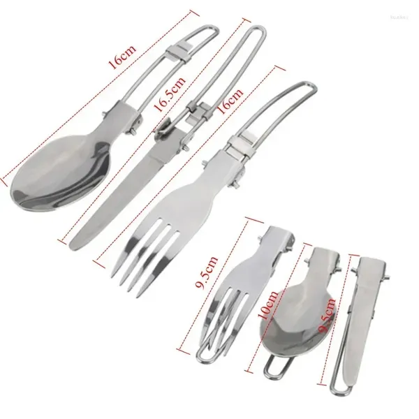 Dinnerware coloca artigos ao ar livre de panelas e frigideiras para 1-2 pessoas de panela portátil de acampamento com talheres DS-101 Spoon Fork