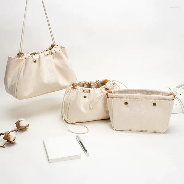 Aufbewahrungstaschen Kosmetische Handtaschen Leinwand Einsatzbeutel für Designer Marke große Kapazität TOTE Basis Shaper Inner Make -up Organizer Liner