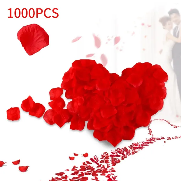 Dekorative Blumen 1000 PCs Rot Nontiere Rosenblätter für den Valentinstag Romantische Nacht Hochzeitsvorschlag Jubiläum falsche Blume