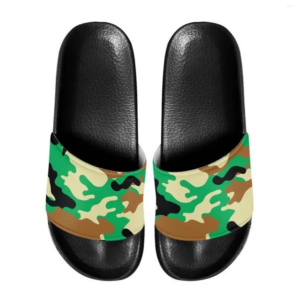 Slippers de alta qualidade homens de camuflagem verde praia de praia interna Sapatos planos casuais Eva