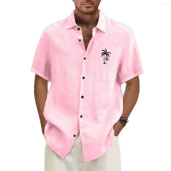 Herren -T -Shirts Hawaiian Hemd für Männer Vintage Button Down Bowling Kurzarm Sommer Strand modisch und lässig
