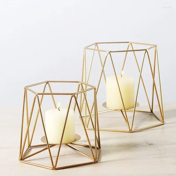 Kerzenhalter Mode Geometrische Eisen -Kerzen -Wandhalter Ornament Einfacher Kerzenlicht Hochzeitsfeier Dekorationstisch