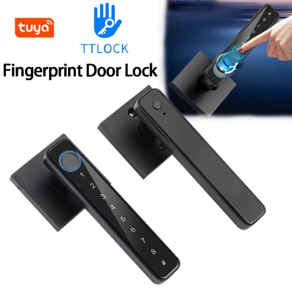 Lock F197 Отпечаток пальца блокировки дверей Smart Electronic Digital Lock Tuya/Ttlock App Пульт дистанционного управления разблокированным дверным ручка безопасности без ключа