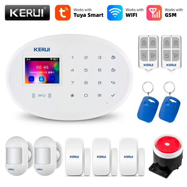 KITS KERUI TUYA WiFi GSM ALLARME SISTEMA Smart Home Security Buglar RFID App rilevatore di movimento wireless Detector IP Camera Sistema de Allena