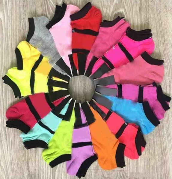 Pink Black Socken Erwachsene Baumwolle Kurzer Knöchel Socken Sport Basketball Fußball Teenager Cheerleader Mode Sytle Girls Women Sock 7014672