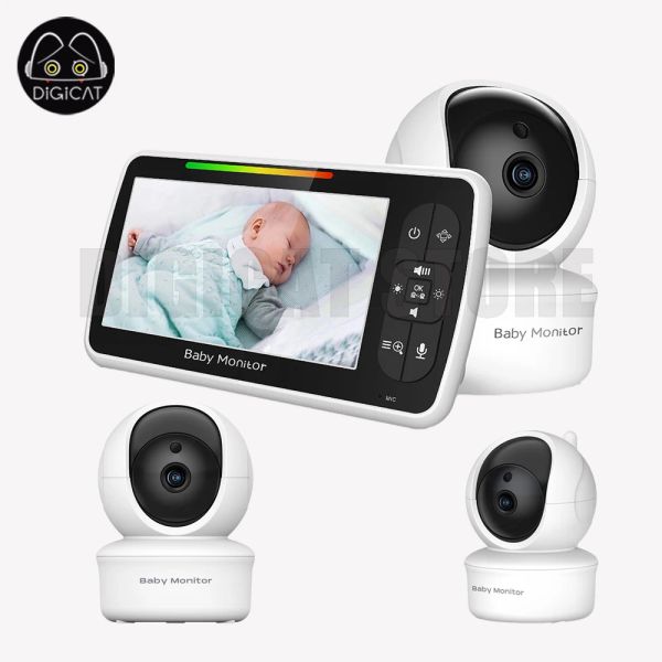 Мониторы безопасности Baby Monitor 5inch Wireless Highdefinition Camere Camera Camera Camers Feeding Timer Cry Monitor Подарок обнаружения комнаты
