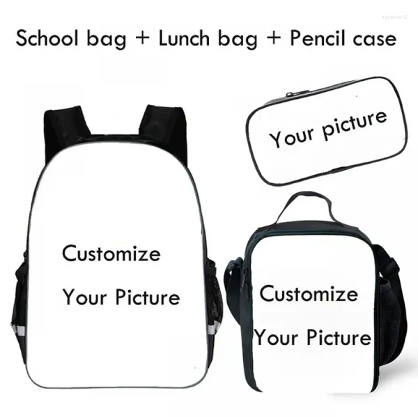 Beds de roupas de cama para a bolsa escolar personalizada para meninos adolescentes garotos de meninos personalizados bolsa escolar 3pcs mochila infantil para crianças