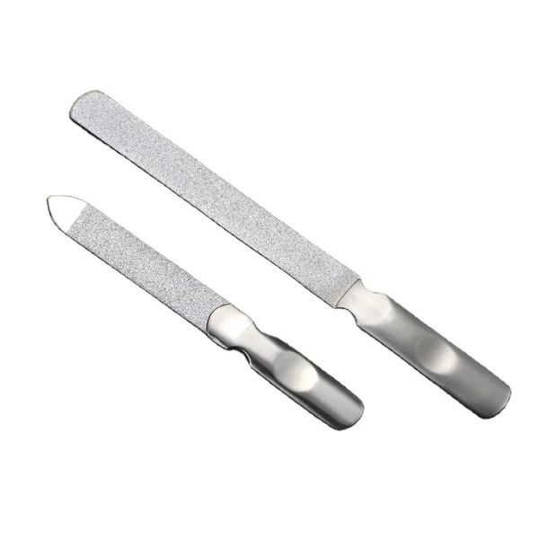 File per unghie a doppia facciate Strumenti di manicure in acciaio inossidabile Flippers professionisti per unghie di punta di punta di cura