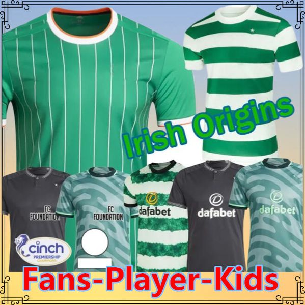 Celts 23/24 Camisa de futebol de Kyogo FC 2023 2024 casa Europeia fora Terceira camisa de futebol Daizen Celtic reo McGregor 120 anos Hoops Anniversary Irish Origins Special888