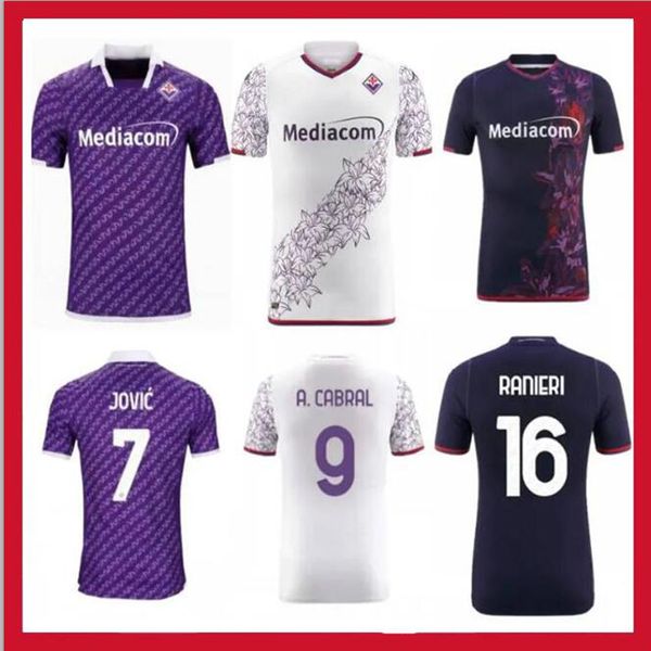 2024 Jerseys de futebol J. Ikone 2023 2024 Castrovilli Fiorentina Erick Florence Jersey ACF Jovic A. Cabral Milenkovic C.Kouame