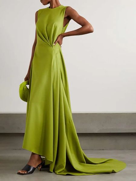 Yeezzi Feminino elegante vestido de noite elegante de sereia 2023 vestidos de mangas de cor sólidos vestidos longos da Arábia Saudita 240327
