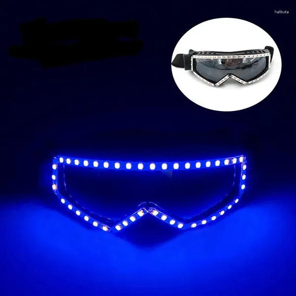 Parti Dekorasyon Moda Neon Light Up Glasses LED ışıltı Rave Bar Bachelor Malzemeleri Parlayan Goggles Club Props