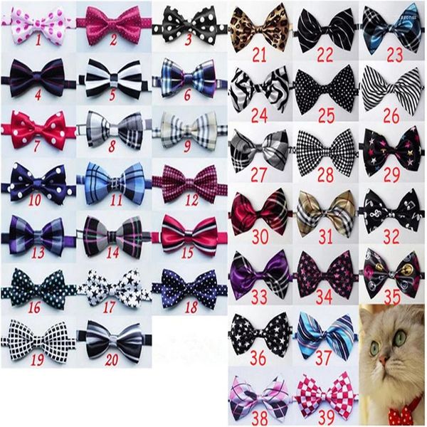 Köpek giyim 50pcs/lot aksesuarları küçük papyon yumuşak malzeme kedi yakalı ayarlanabilir sevimli farklı cins