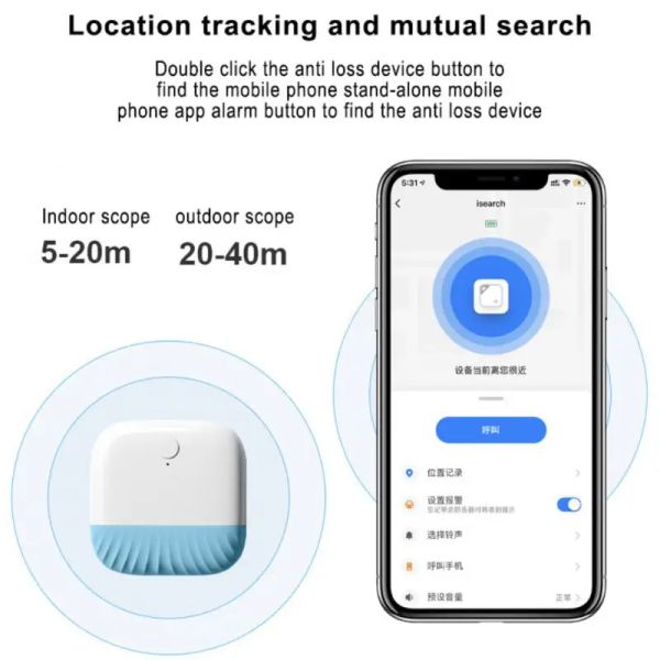Alarm Tuya Akıllı GPS Tracker Güvenlik Koruması Antilost Alarm Anahtar Etiketi Bluetooth Tracker Çocuk Çanta Pet Uygulama Bulucu Bulucu Anti Kayıp