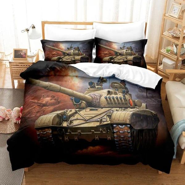 Set di biancheria da letto Tank Fighting Boys Peace Kids Girl Quilt Durex Full Twin King size3PCs Copertutto di copertura set di lino ledspread200x200 240x220