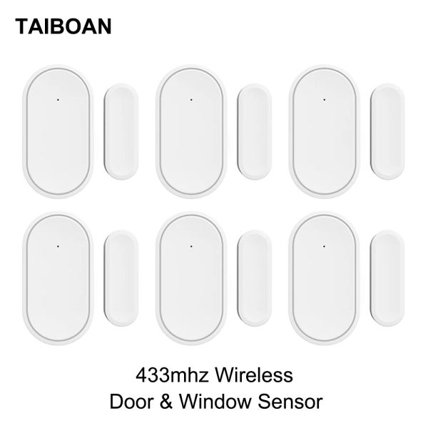 Detector Taiboan sem fio 433MHz Sensor da janela da janela Mini Sensor de alarme armado Desarmado para Sistema de Alarmes de Segurança em casa Controle remoto