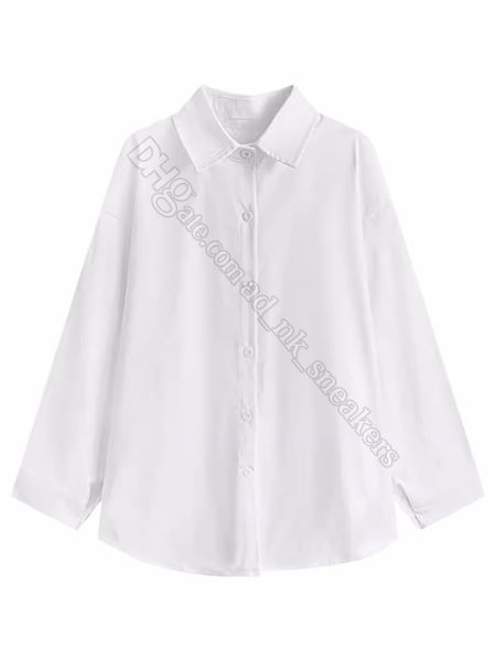 Camicia bianca di marca Women Spring Women 2024 Nuovo rivestimento del rivestimento a maniche lunghe piccoli piegata per indossare una camicia di base