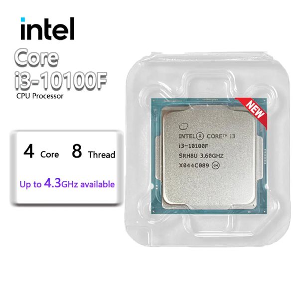 CPUS NOVO Intel Core i310100F i3 10100F 3,6 GHz 4Core 8THRAD CPU Processador L2 = 1M L3 = 6m 65W LGA 1200, mas sem ventilador